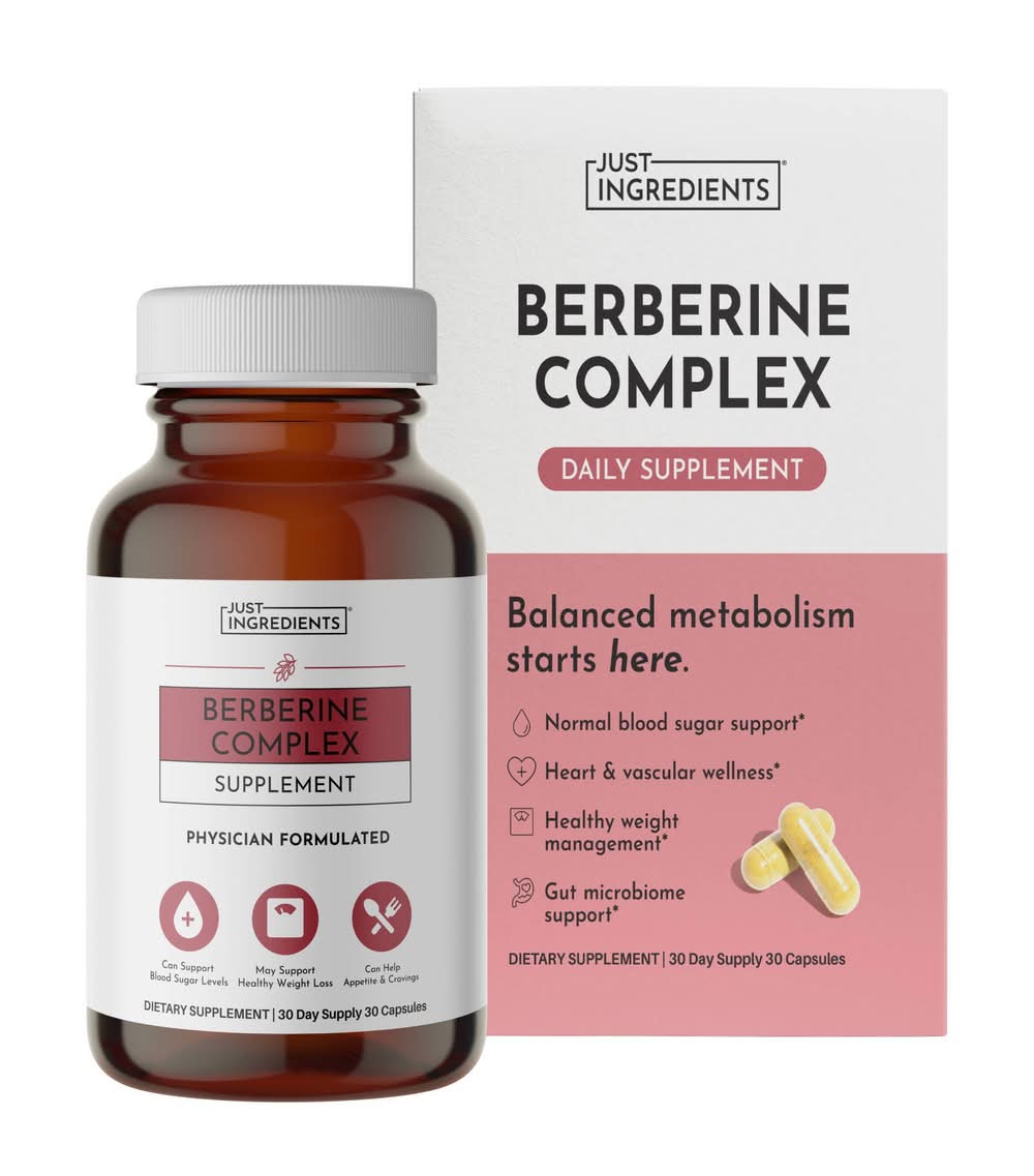 Just Ingredients Berberine Complex Supplement Capsules (30 ct)