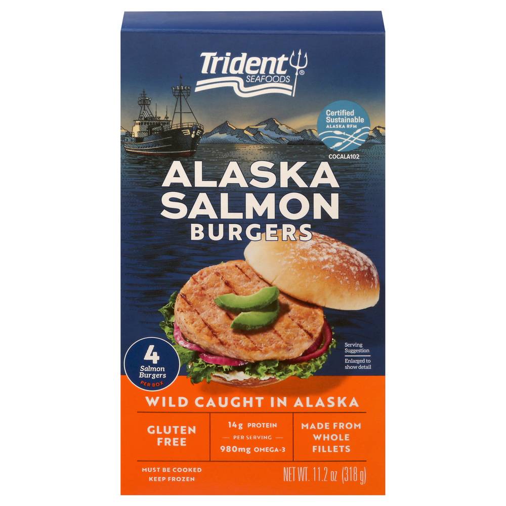 Trident Seafoods Salmon Burgers (11.2 oz, 4 ct)