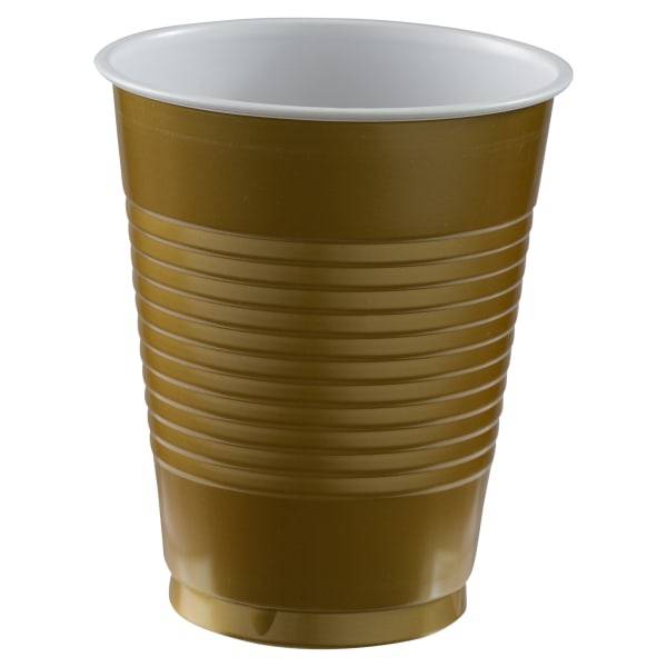 Amscan Plastic Cups, Gold (16 ct)