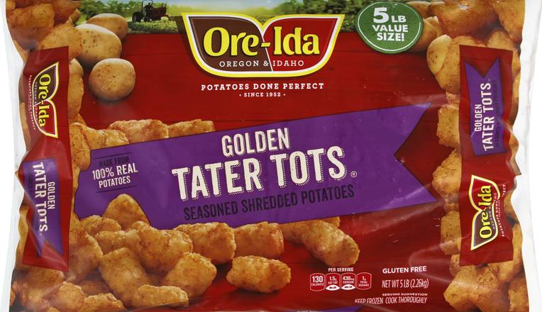 Ore-Ida Golden Tater Tots Seasoned Shredded Potatoes