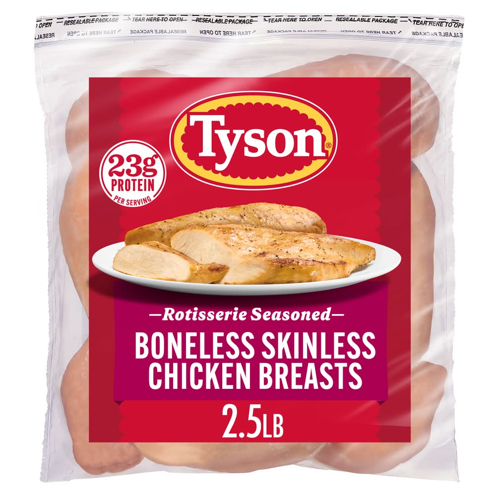 Tyson All Natural Rotisserie Seasoned Boneless Skinless Chicken Breasts (40 oz)