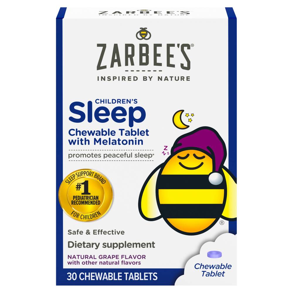 Zarbee's Children's Sleep Support Melatonin Chewable Tablets, Grape (30 ct)