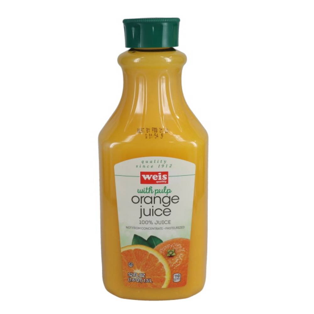 Weis Quality Orange Juice 100% Pure (52 fl oz)