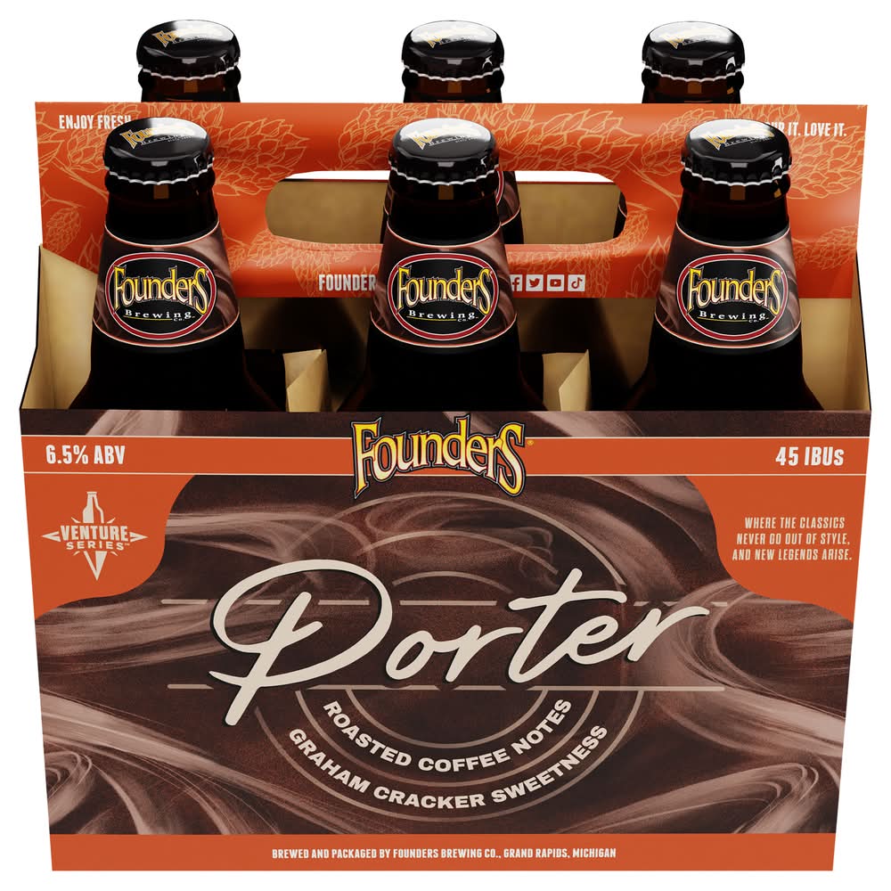 Founders Dark Rich & Sexy Michigan Porter Beer (6 x 12 fl oz)