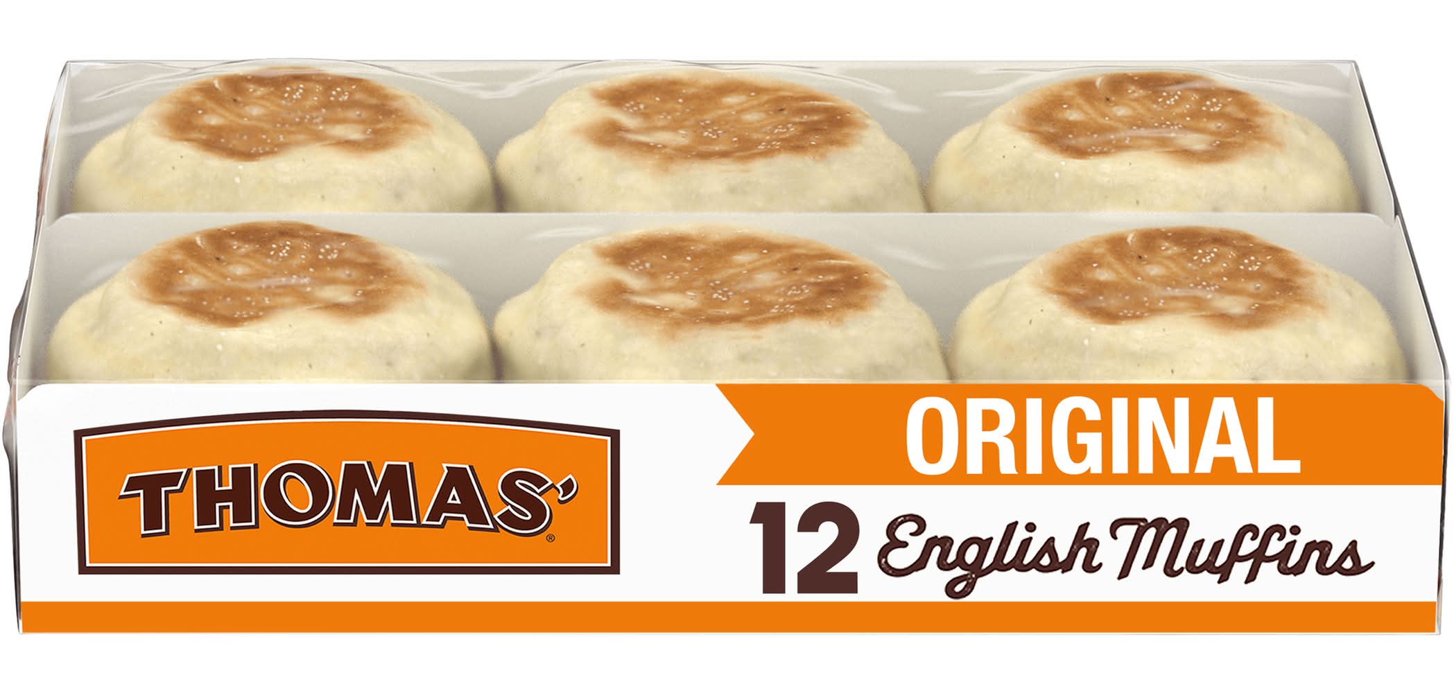Thomas Nooks & Crannies English Muffins, Original (12 oz, 6 ct)