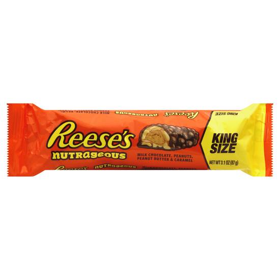 Reese's Nutrageous Milk Chocolate Peanuts Peanut Butter and Caramel King Size Candy Bar