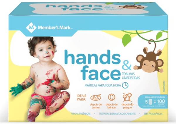 Member's mark toalhas umedecidas hands & face (5x20 toalhas)