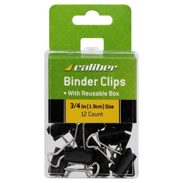 Caliber Binder Clips, 1.9cm (12 ct)