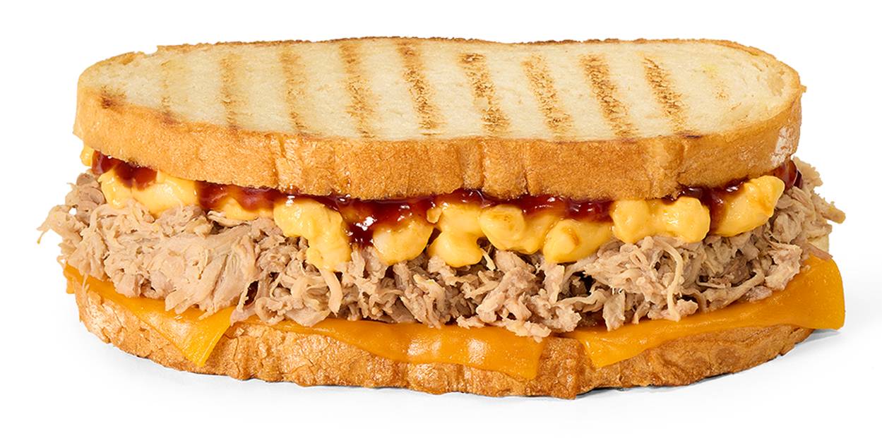 BBQ Pulled Pork Mac & Cheese Panini