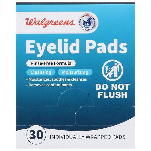Walgreens Eyelid Pads, Rinse-Free Formula - 30.0 ea