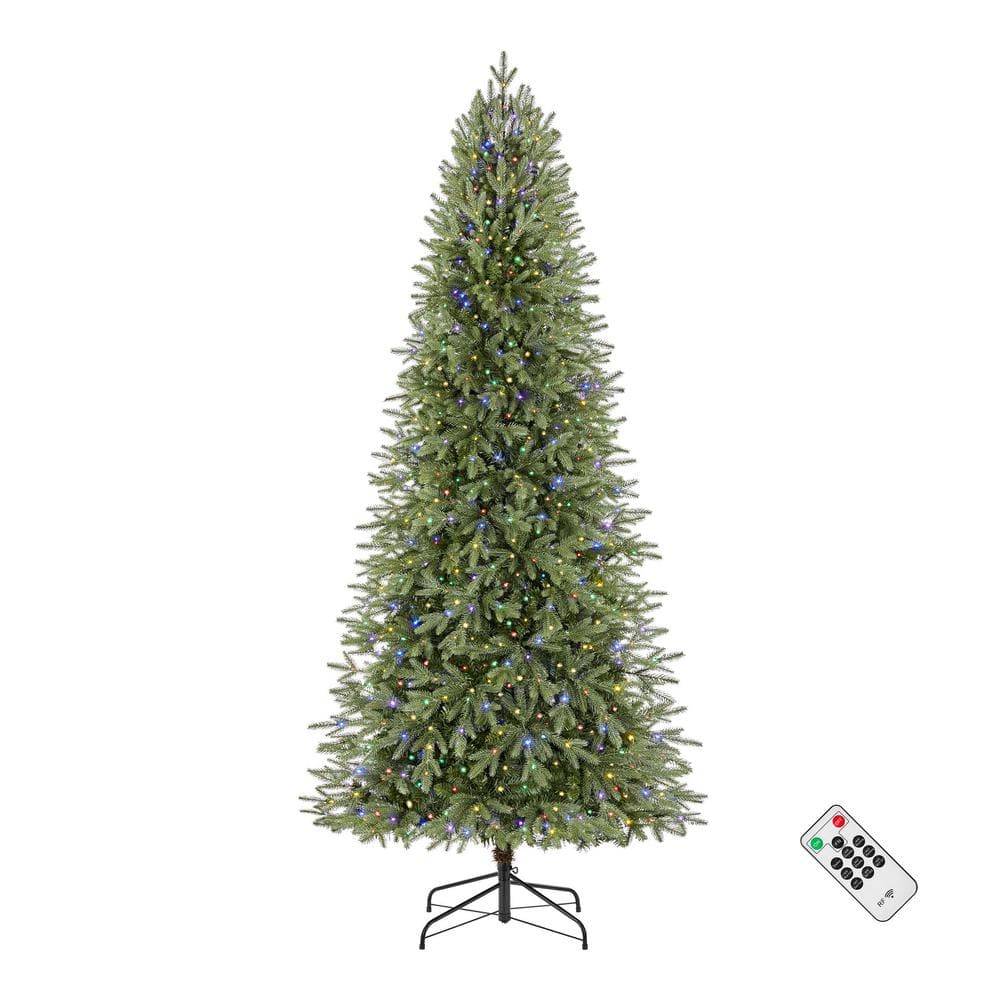 Home Accents Holiday 7.5 Ft. Pre-Lit Led Jackson Noble Fir Slim Artificial Christmas Tree