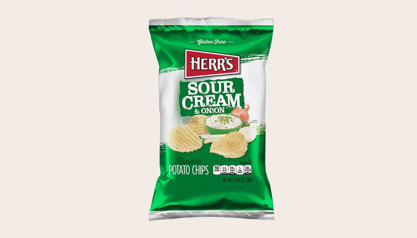 Herrs Sour Cream & Onion Ripple 2.75oz