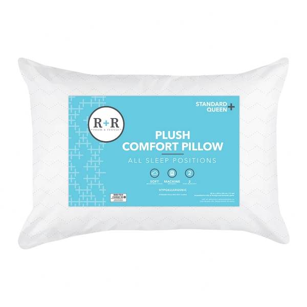 R+R Plush Comfort Pillow, Queen, White