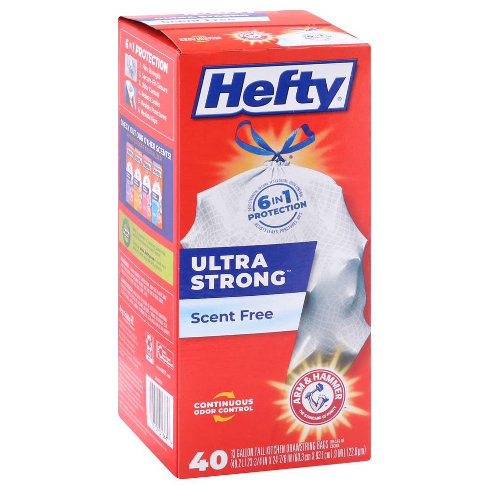 Hefty Ultra Strong Tall Kitchen Drawstring Bags (40 ct)