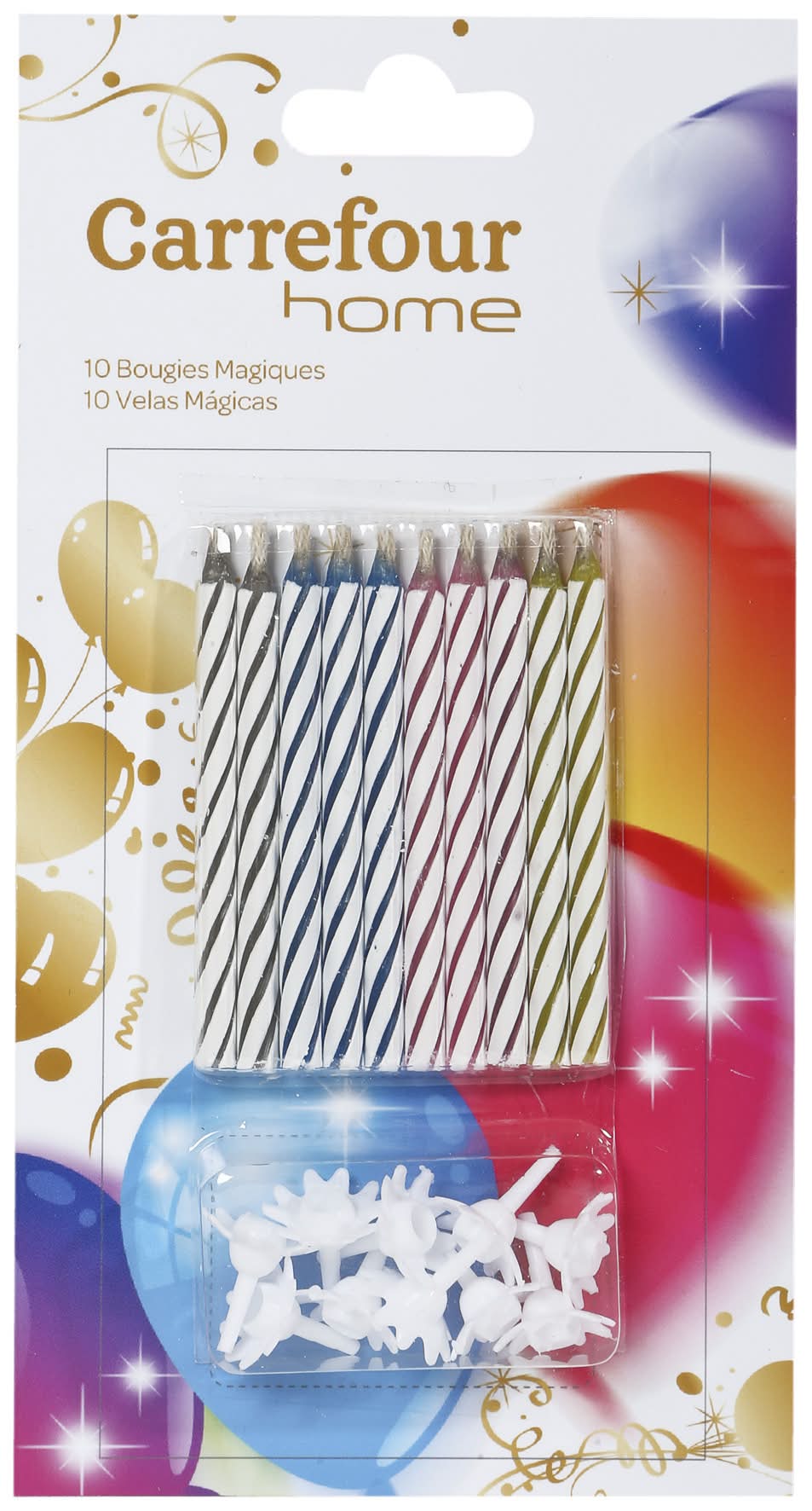 Carrefour Home - Bougies magique avec bobèches (17g)