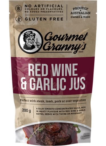 Gourmet Granny's Red Wine & Garlic Jus Sauce (200g)