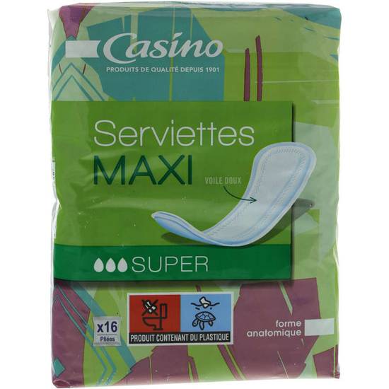 Serviettes hygiéniques - Maxi - Super x16 CASINO