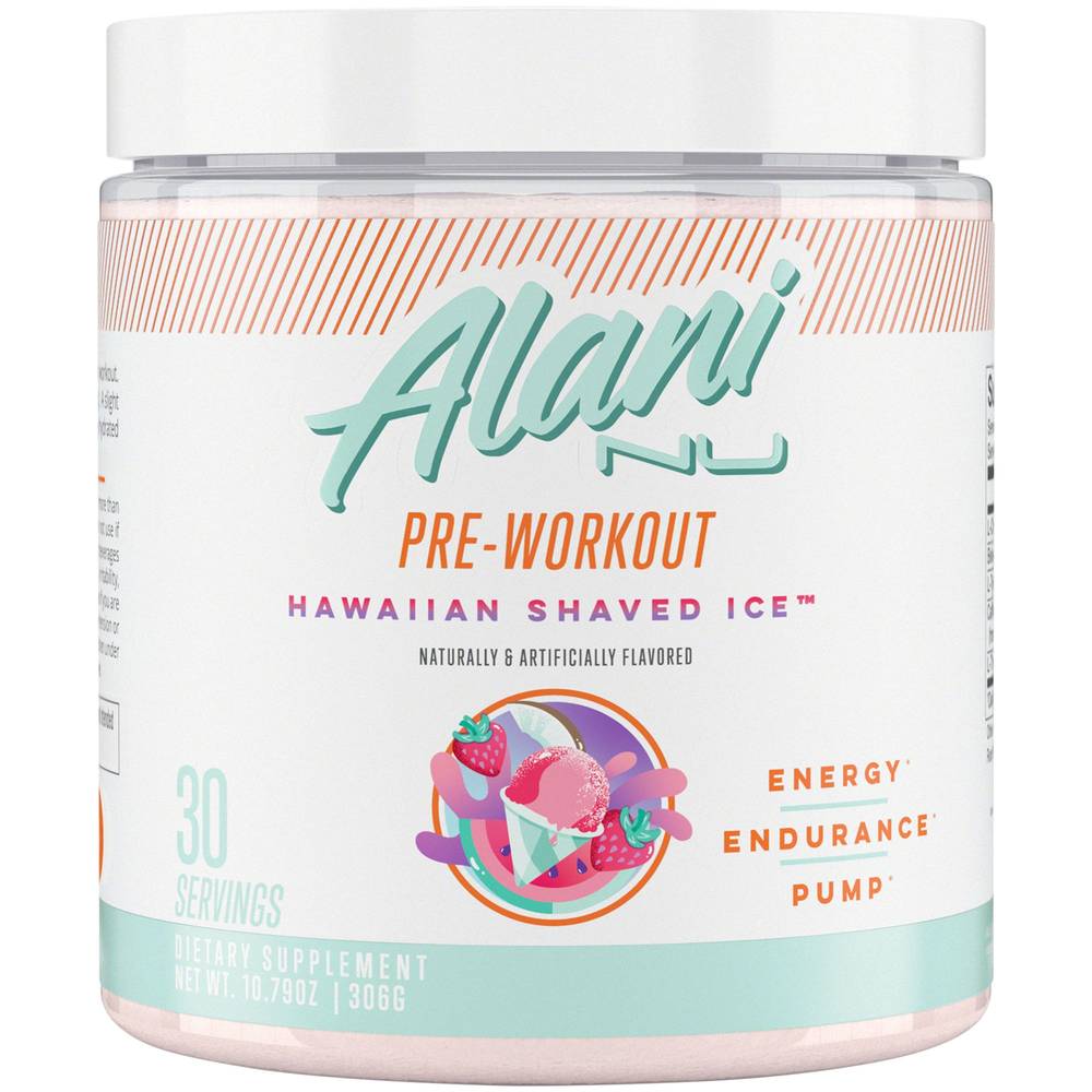 Alani Nu Pre Workout Supports Energy Supplement (hawaiian shaved ice)