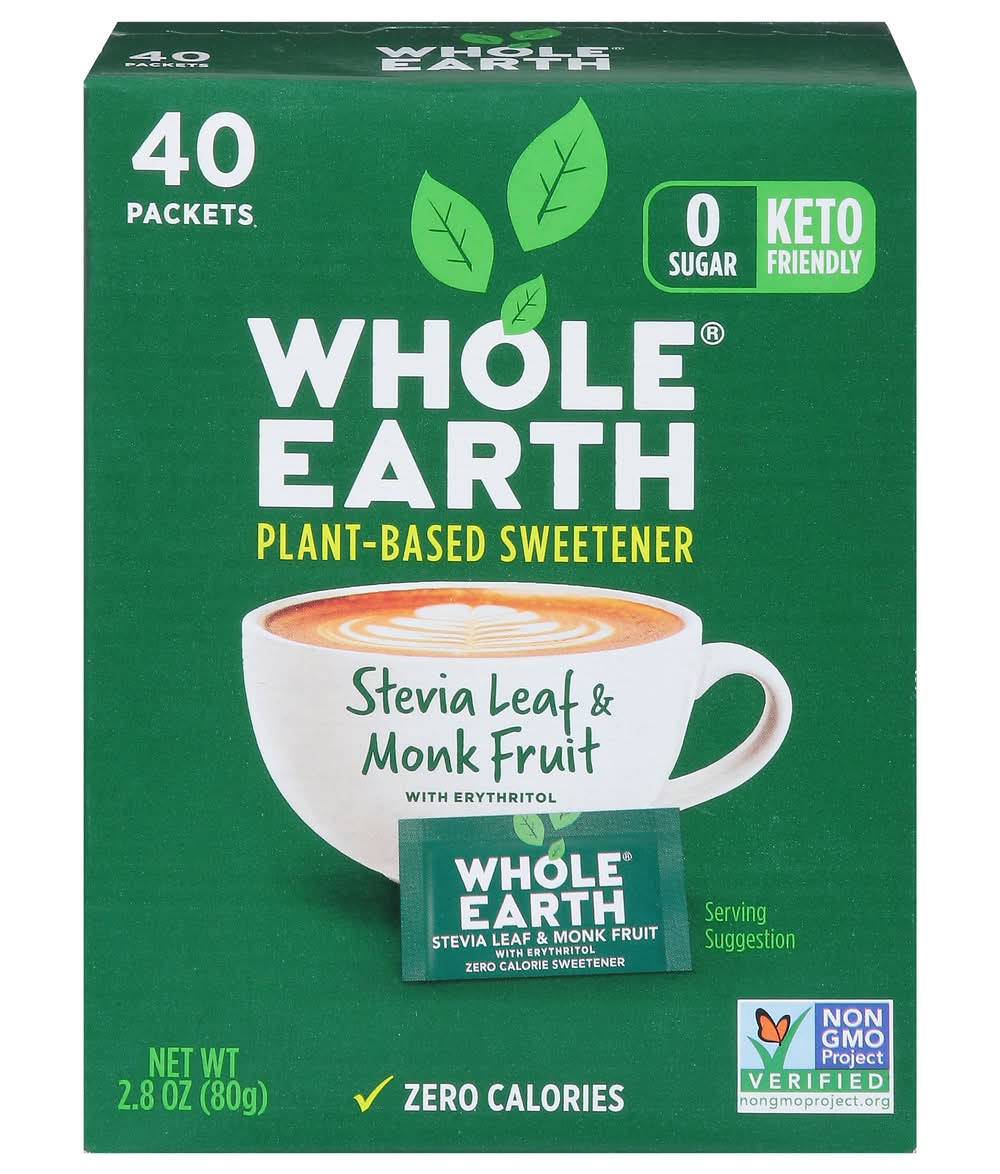 Whole Earth Stevia Leaf & Monk Fruit Sweetener (2.8 oz)