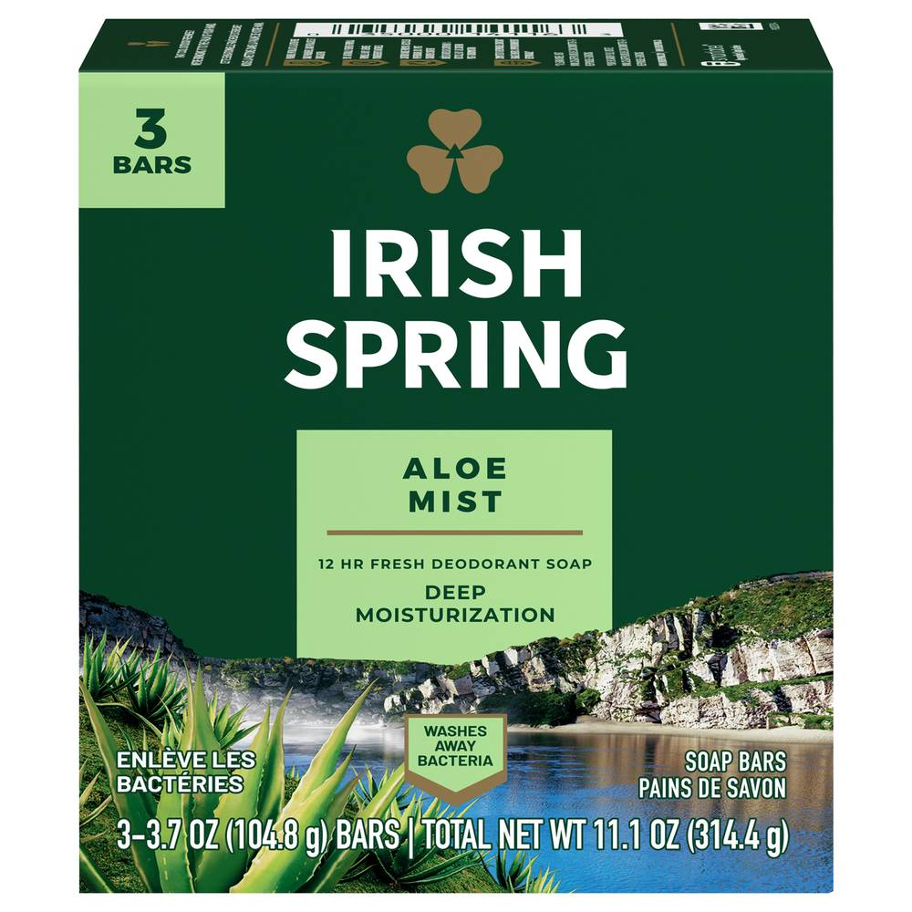 Irish Spring Aloe Bar Soap (3 ct)