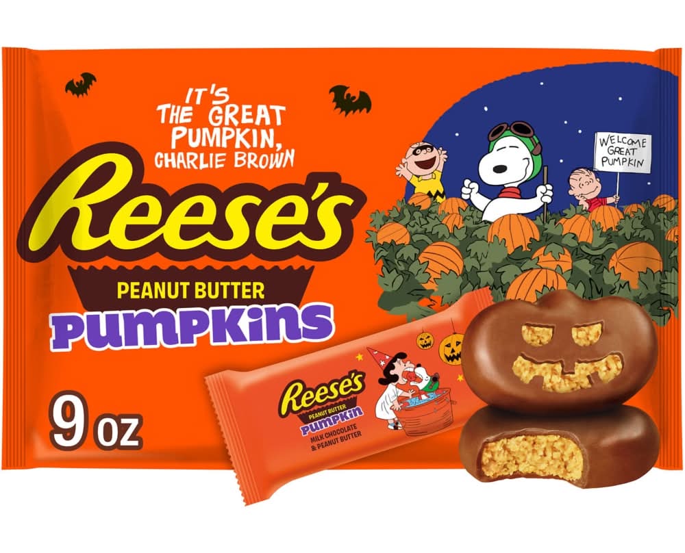 REESE'S Snoopy™ & Friends Milk Chocolate Snack Size Peanut Butter Pumpkins Halloween Candy Bag