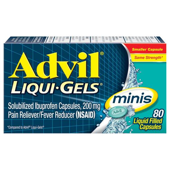 Advil Liqui-Gels Solubilized Ibuprofen 200 mg Minis Capsules (80 ct)