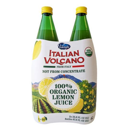 Italian Volcano 100% Organic Lemon Juice (2 ct, 33.8 fl oz)