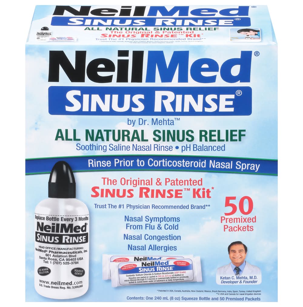 NeilMed Sinus Rinse Relief Kit (8 oz, 50 ct)