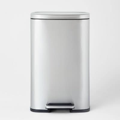 Brightroom Rectangular Step Trash Can 11.8 Gallon, Silver