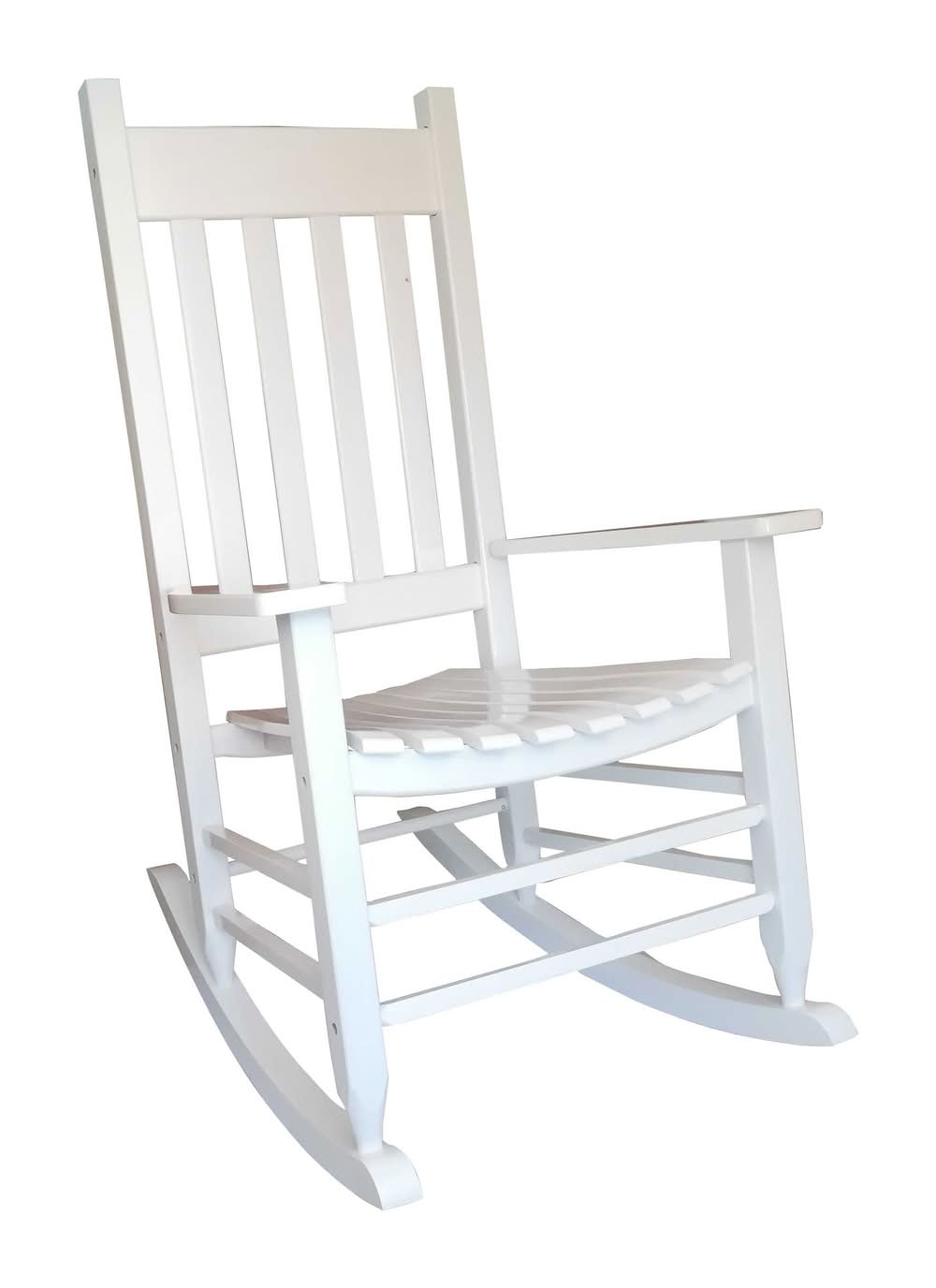 Style Selections White Wood Frame Rocking Chair with Slat Seat