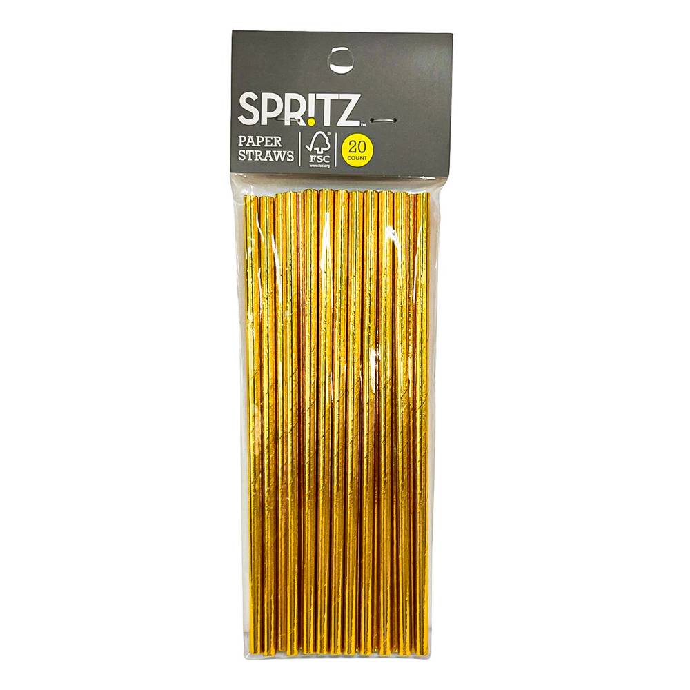 20ct Paper Straws Gold - Spritz™