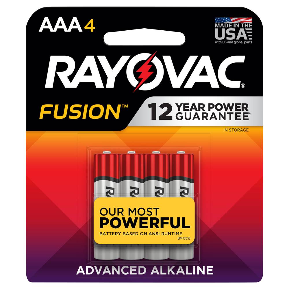 Rayovac Fusion Aaa pack Advanced Alkaline Battery (4 batteries)