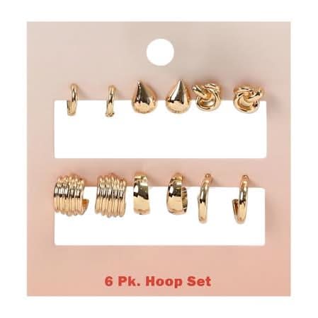 Hoop Set 6-Pack Chunky Gold Hoops