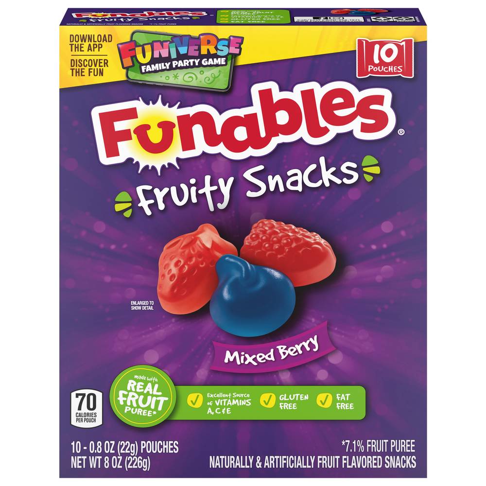 Funables Funiverse Fruit Snacks Pouches, Mixed Berry (0.8 oz)