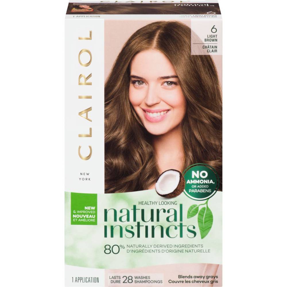 Clairol Natural Instincts, 6 Light Brown Suede (230 g)