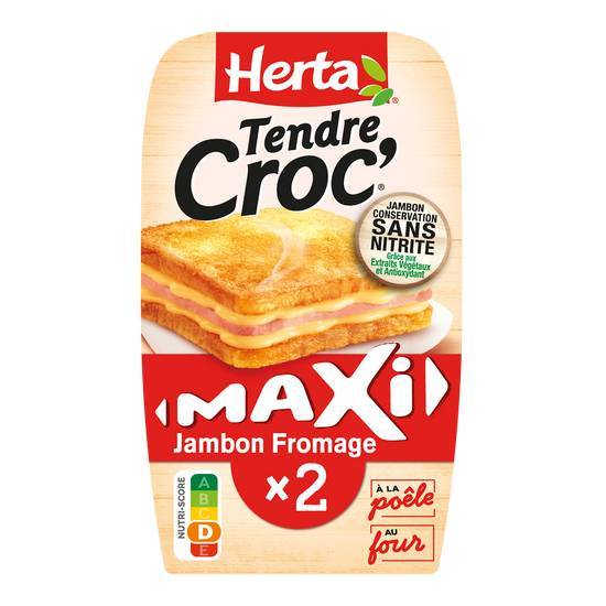 Herta - Tendre croc maxi jambon fromage conservation sans nitrite (2 pièces)