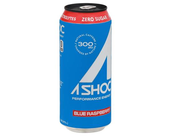 A Shoc · Zero Sugar Blue Raspberry Energy Drink (16 fl oz)
