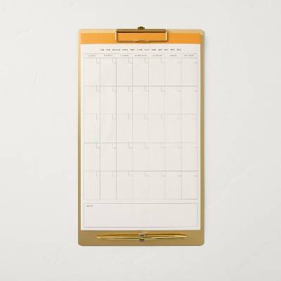 9"x15" Brass Clipboard Calendar (Undated) - Hearth & Hand™ with Magnolia