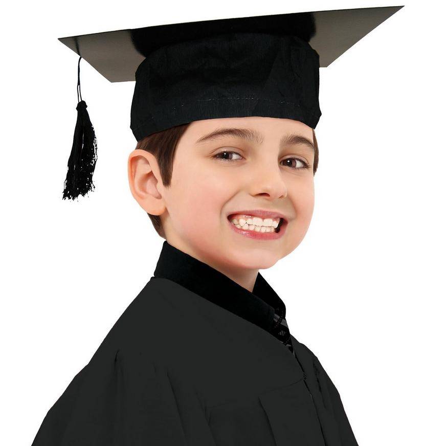 Kids' Black Autograph Fabric Graduation Cap