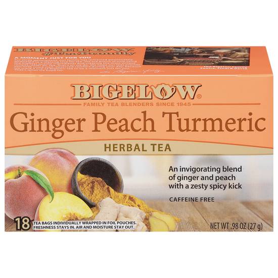 Bigelow Herbal Tea Bags (0.98 oz) (ginger peach turmeric)