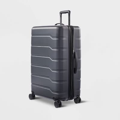 Open Story Hardside Checked Suitcase, L, Gray