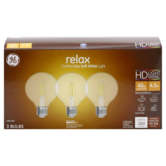 Ge Relax Led 4.5w Soft White Light Bulbs (3 bulbs)