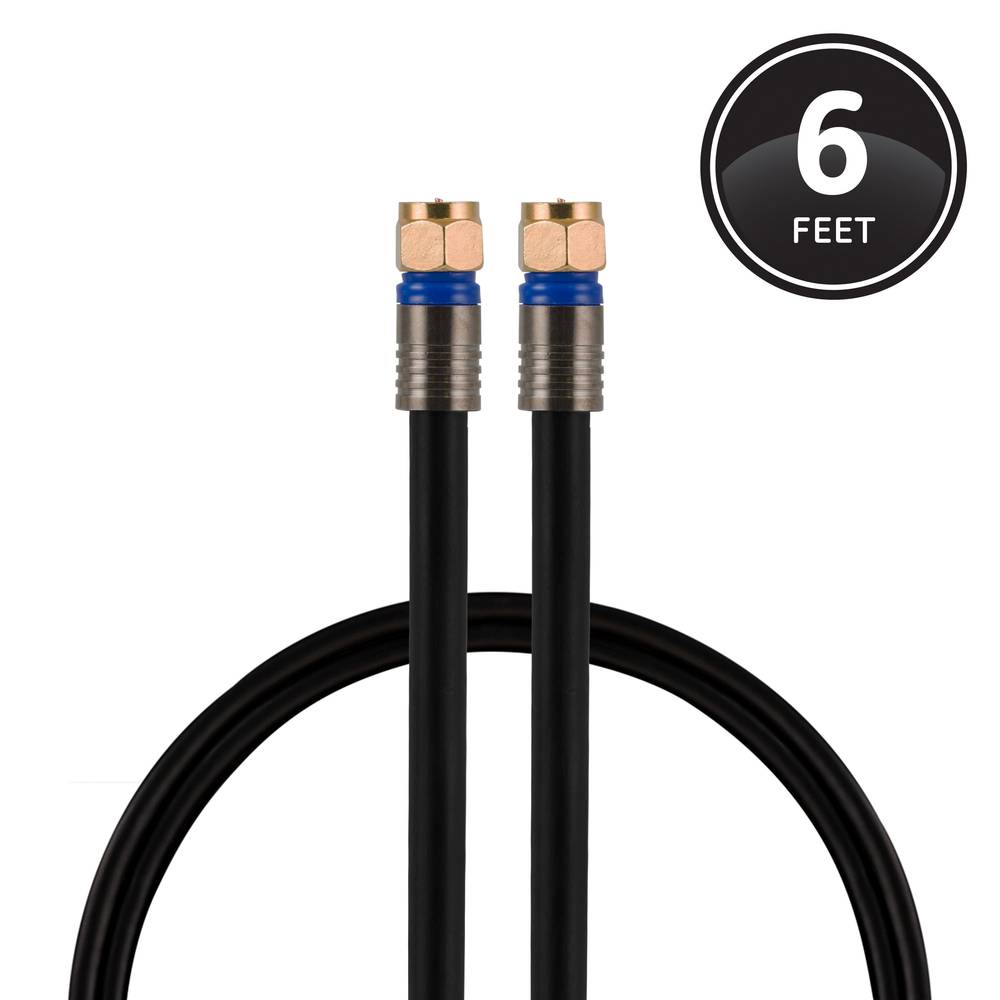 Utilitech 6-ft Rg6 Black Coaxial Cable | 67067-T1