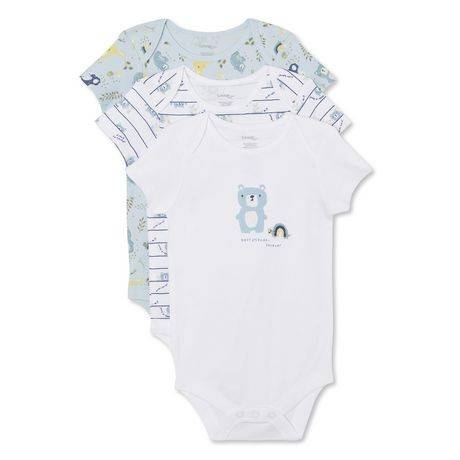 George Baby Boys' Layette Short Sleeve Bodysuits (3 units)