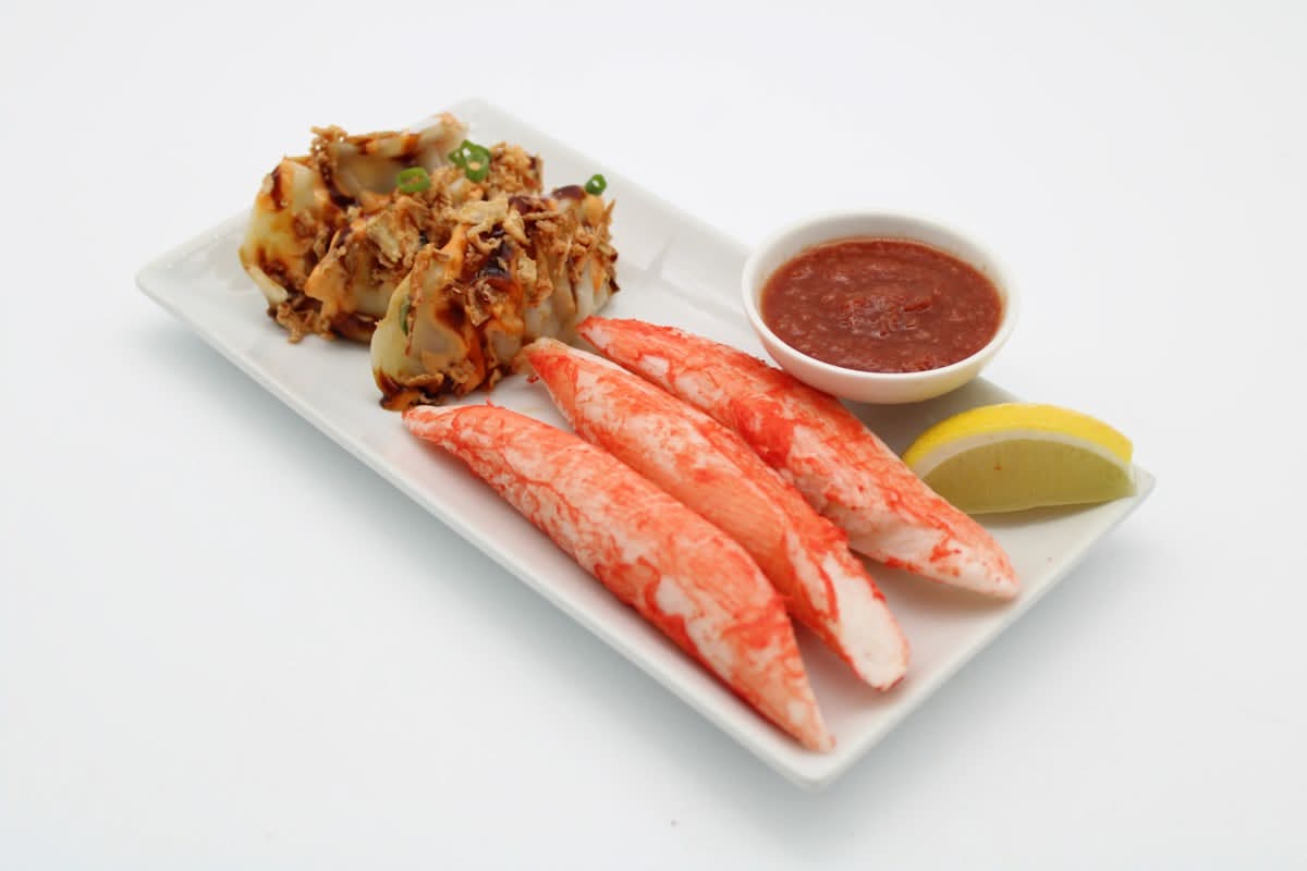 Pork Loaded Dumpling and Snow Crab Legs