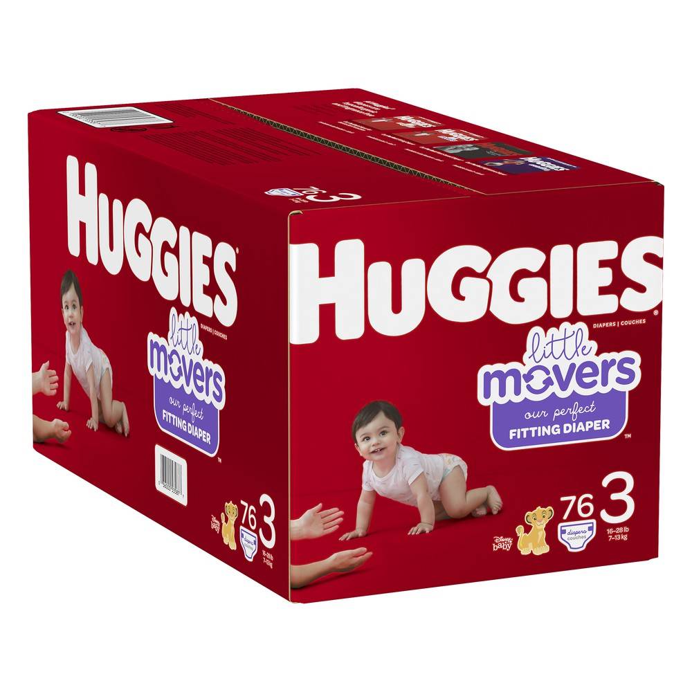 Huggies Little Movers Fitting Diapers, Stage 3 (76 ct)