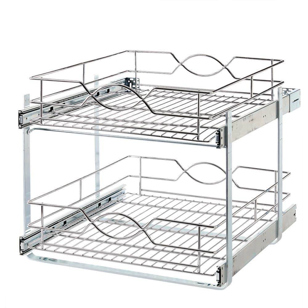 Home Decorators Collection 20 In. Double Tier Wire Pull-Out Basket