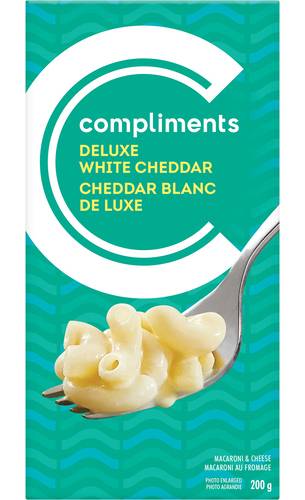 Compliments Macaroni Au Fromage Cheddar Blanc Deluxe 200 G / Compliments Macaroni & Cheese Deluxe White Cheddar 200 g