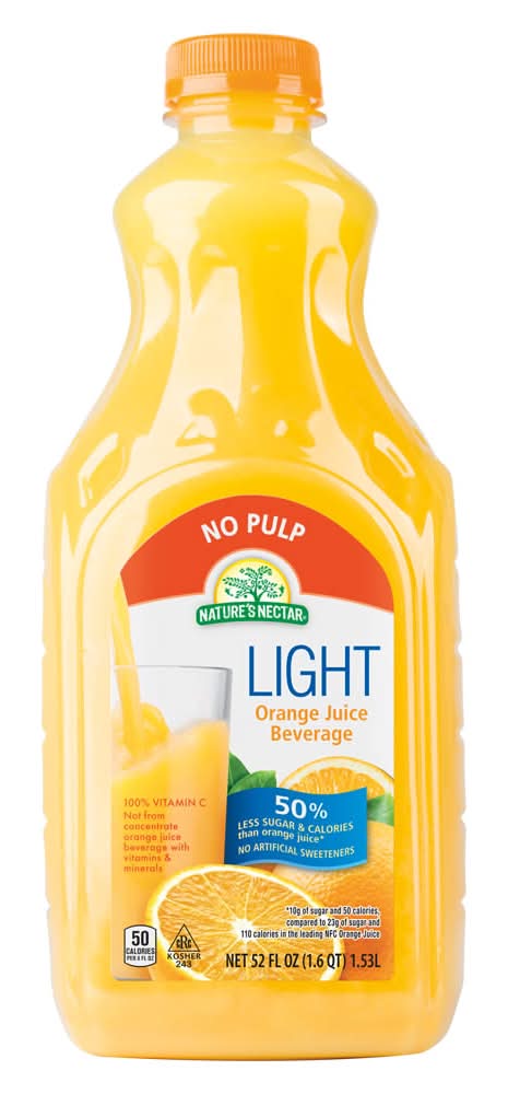 Nature’s Nectar No Pulp Light Juice Beverage, Orange (52 fl oz)
