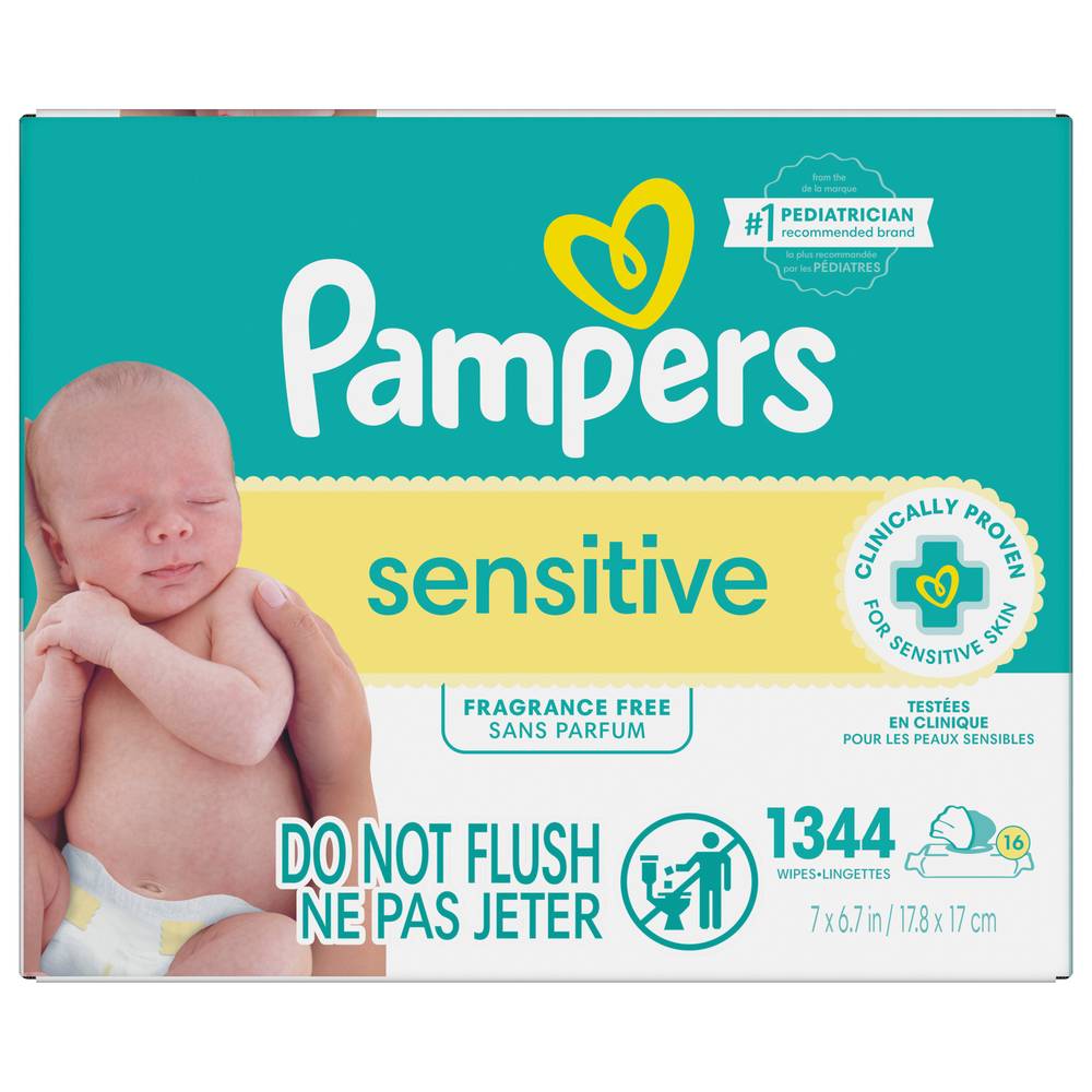 Pampers Sensitives Baby Wipes, 7 x 6.7 in (1344 ct)